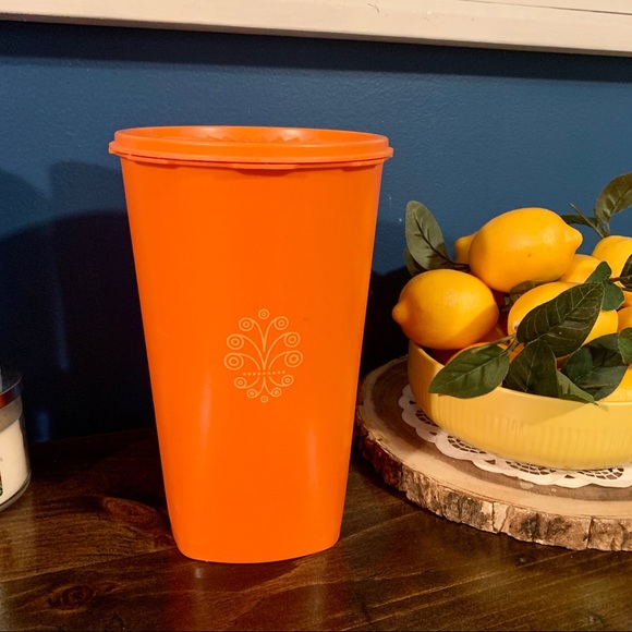 Tupperware Kitchen Vintage Tupperware Harvest Orange Filigree Tall